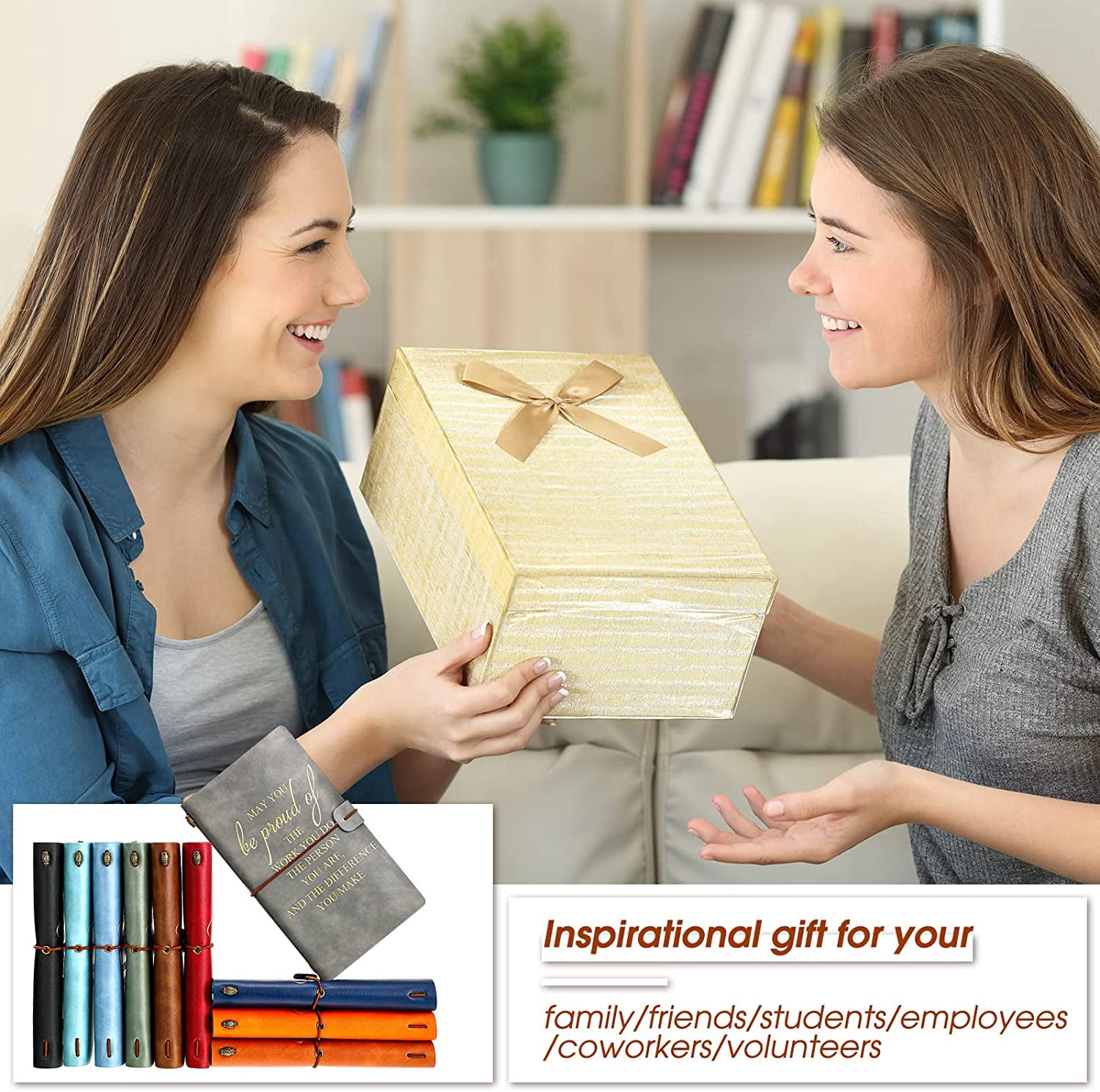 30 Pcs Leather Journals Bulk Inspirational Notebooks with Elastic Band for Employee Appreciation Gifts