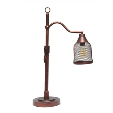 Elegant Designs Adjustable Table Lamp with Metal Netted Shade