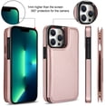 thumbnail image 5 of Allytech 2 in 1 Detachable Wallet Case for iPhone 13 Pro with Card Holder, [Large Capacity] PU Leather Magnetic Snap Kickstand Case Support Wireless Charging, Shockproof Anti-Drop Case, Rosegold, 5 of 9