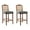 Brown - PU - 30", variant on Dayalane Counter Height Bar Stools Set of 2, 30" Farmhouse Wooden Barstools with Rattan Back, Mid Century Modern Linen Upholstered Breakfast Bar Stool Chairs for Bar Kitchen Island Bistro, Beige