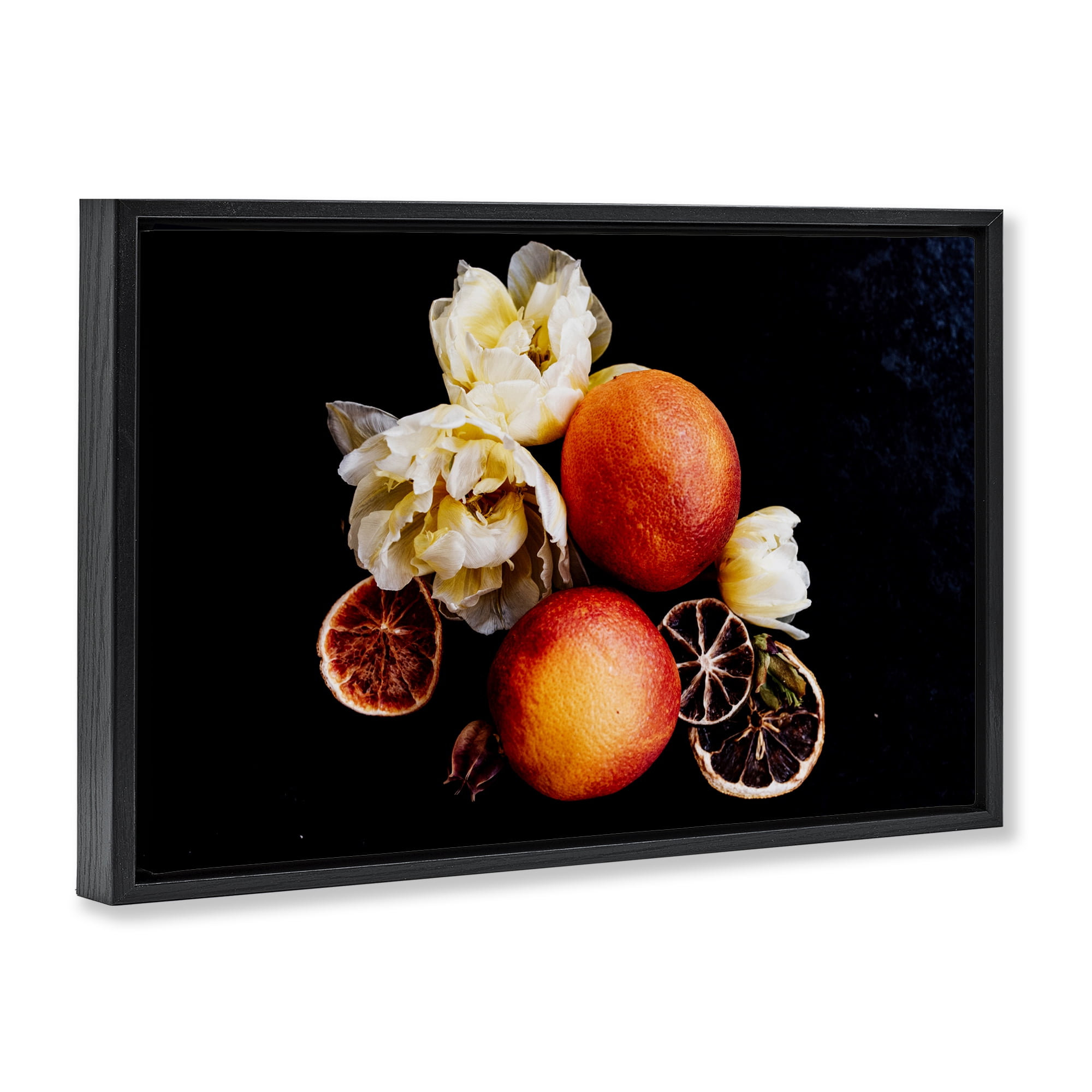 The Still Spring Fruit Black Framed Floater Canvas Wall Art, design by Amy Carroll