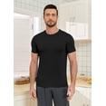 thumbnail image 5 of ANLIQI Men's Bamboo Rayon Undershirts Short Sleeve Crewneck Moisture-Wicking Undershirts 3 or 5 Pack(Black, 2XL), 5 of 7