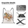 thumbnail image 4 of Xecao Vintage Wild West Cowboy Pattern Sports Drawstring Backpack - String Swim Gym Bag with Wet Proof Pocket for Women&Men-Small, 4 of 6