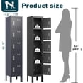 thumbnail image 2 of Metal Lockers - 66" Height Steel Lockers for Employees with 5 Door Storage Locker with Card Slot for Employees Gym School Home Office Garage - Assembly Required, 2 of 7