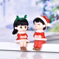 thumbnail image 3 of Abbracc 2Pcs Cute Christmas Couple Figurines Statue Tabletop Home Decor Kid Red, 3 of 9