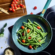 Thyme & Table 12-Piece Ceramic Non-Stick Granite Collection, Non-Toxic Cookware Set, Pots and Pans Set - Hunter Green