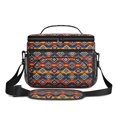thumbnail image 2 of Geometric Diamond Blue Pattern Insulated Lunch Box for Women Men, Medium Leakproof Cooler Bag with Adjustable Strap, 10"x6.7"x8", 2 of 6