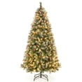 thumbnail image 2 of Spaco Hinged Christmas Tree with 450 PVC Branch Tips and 200 Warm White LED Lights, 7.5 Ft Artificial Christmas Tree, Christmas Tree for Indoor and Outdoor as Living Room, Garden, Green, 2 of 7