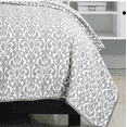 thumbnail image 2 of Evjk 3-Piece Cotton Blend Quilted Bedspread – Soft, Durable, Gray Design,King, 2 of 3