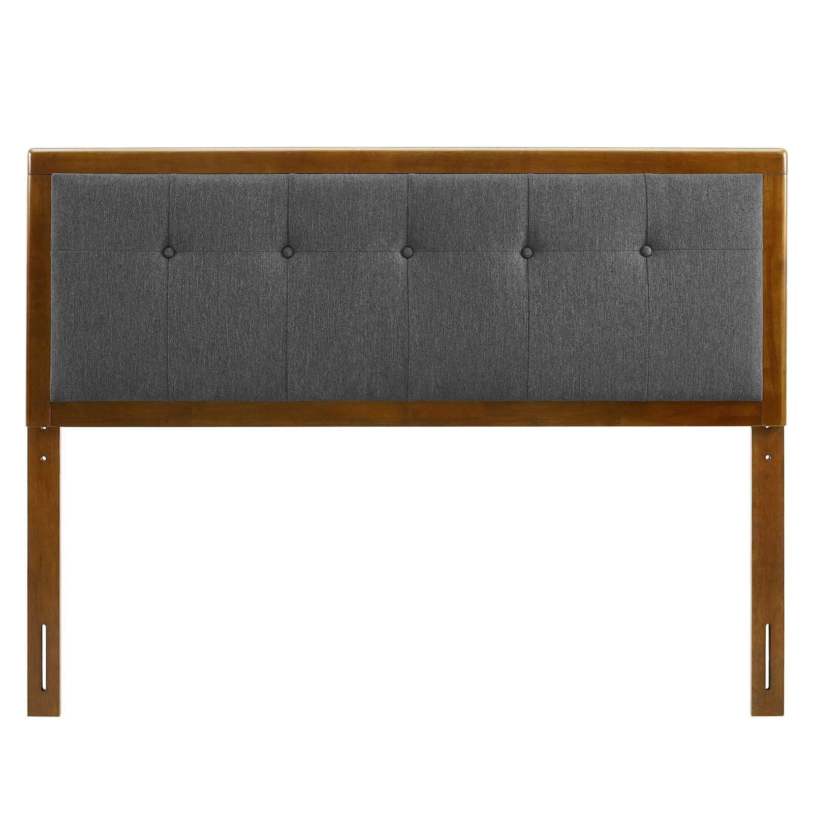 Modway Draper Tufted King Fabric and Wood Headboard in Walnut/Charcoal
