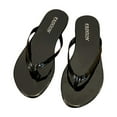 thumbnail image 2 of Qicasul Women' Flip Flops solid color Flat Flip Flop Sandals for Women Beach Rubber Shower Shoes Basic Thong Sandals Casual Summer Wear Black US Size:8, 2 of 5