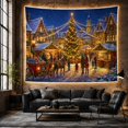 thumbnail image 6 of Christmas Tree in a Snowy Village Square, Cozy Vintage Style for Festive Decor Lovers, Festive Wall Art, Christmas Gift, Tapestry Wall Hanging for Living Room and Entryway, 6 of 7