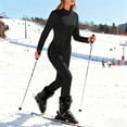 thumbnail image 4 of Yourumao Combinaisons de Ski pour Femmes Fermeture Éclair devant Col Montant Manches Longues une Pièce Combinaisons de Ski Sports de Plein Air Combinaison de Neige Extensible, 4 of 9