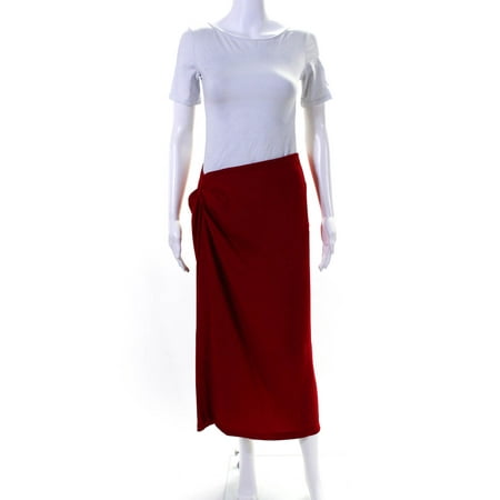 

Puppets and Puppets Womens Draped Front Midi Skirt Red Size 6