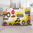 thumbnail image 4 of Throw Pillow Covers Cartoon Construction Crew Vehicles Truck Chevron Sign Equipment Cushion Pillow Case Home Decor Pillowcase 12x20 Inches, 4 of 6