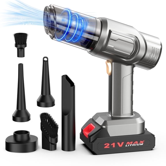 Lvelia Car Vacuum Portable Cordless, 10000PA High Power Suction & Blower, Wireless Rechargeable Handheld Vacuum Cleaner for Car, Home, Office, Pet(Glossy Black)