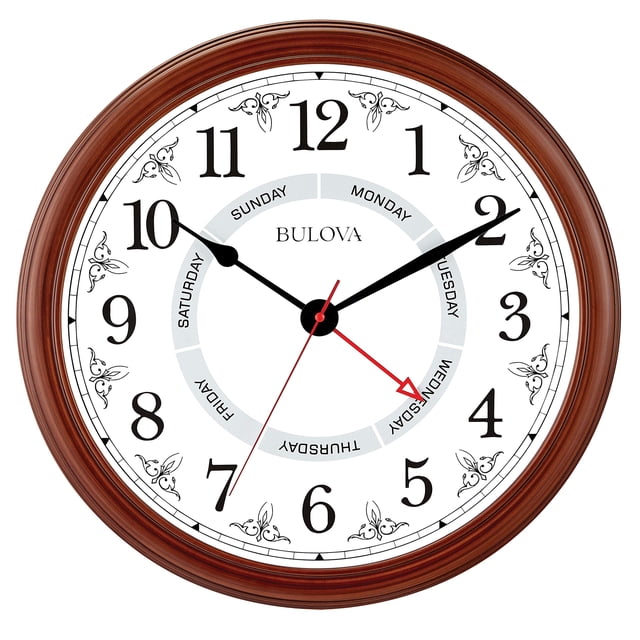 Reloj de Pared Bulova C4804 Cerezo Marrón con Movimiento de Cuarzo y Batería