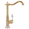 thumbnail image 4 of Kitchen Sink Faucet, Simple Installation European Antique Antique Kitchen Faucet All Copper Hot Cold Mixed Ceramic Disc Filter  For Bar For Home Antique Color,Black, 4 of 8