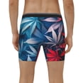 thumbnail image 2 of Men's Boxer Briefs, Red And Blue Leaves Soft and Breathable Mens Underwear Boxer Briefs With Widen Waist, 2 of 5
