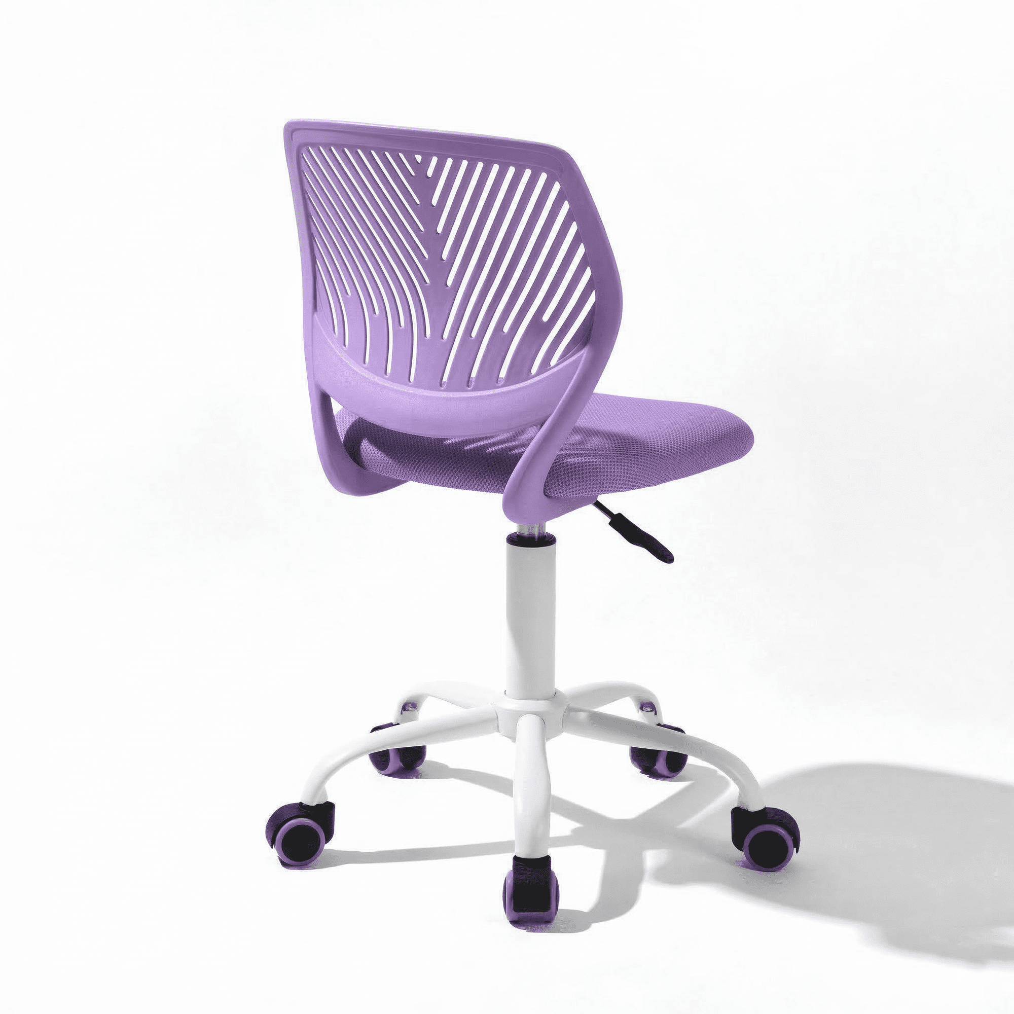 Homy Casa Teen Desk Chair with Mesh Back, Adjustable Swivel Cute Vanity Chair,Purple