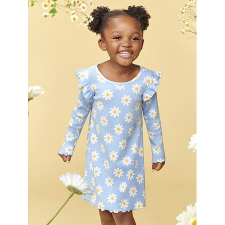 

The Children s Place Toddler Girl A-Line Rib Flutter Dress Sizes 12M-5T