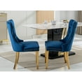 thumbnail image 3 of ODUSE-DAILY Velvet Dining Chairs Set of 4, Navy Kitchen & Dining Room Chairs, Nailheads Tufted Chair, Sillas De Comedor, Fabric Upholstered, Golden Metal Legs (Blue, 4 Pcs), 3 of 12