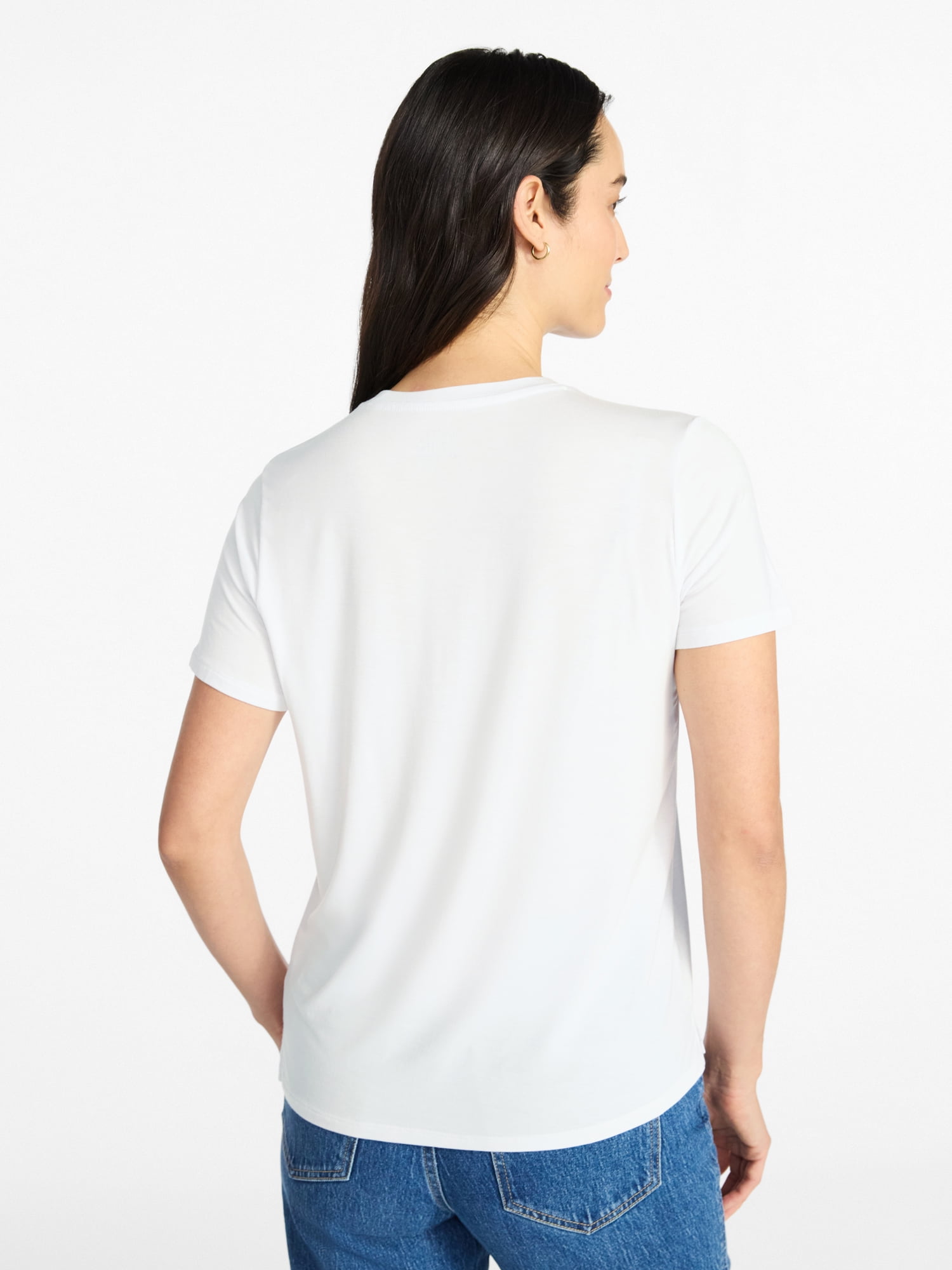 Time and Tru Women's Boxy Tee with Short Sleeves, Sizes XS-XXXL