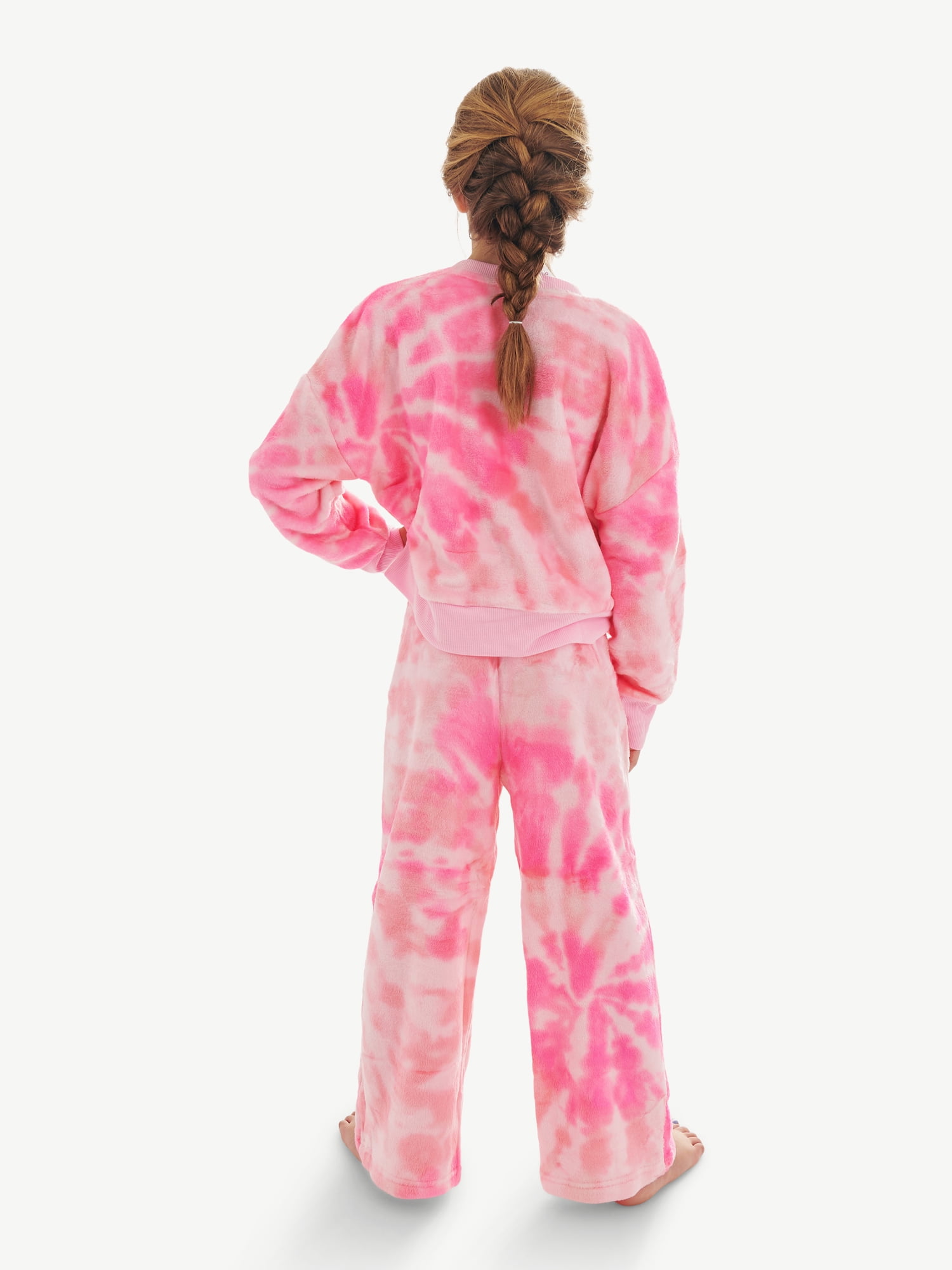 Justice Girls Long Sleeve Top and Wide Leg Sleep Pant, 2-Piece Pajama Set, Sizes 5-18