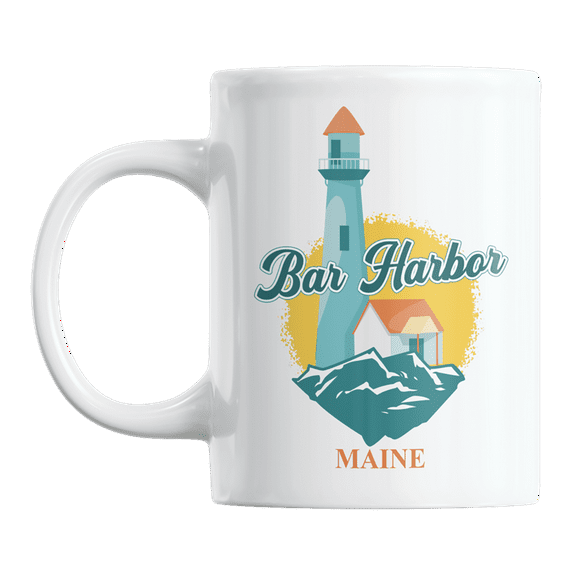 Bar Harbor Maine feat Lighthouse Travel & Vacation Theme Coffee & Tea Gift Mug (11oz)