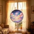 thumbnail image 4 of Round Acrylic Puzzle Suncatcher - Stained Glass Style Window Hanging Dreamy For Home Decor, 4 of 6