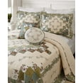 thumbnail image 4 of MODERN HEIRLOOM Olivia Embroidered Quilted Bedspread - Lightweight Breathable All Seasons Bedding, Queen, Green/Cream, 4 of 4