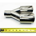 thumbnail image 3 of Exhaust Tip 2.25 Inlet Dual 3.00 Oval X 2.50 High Outlets 9.75 In Long Resonated Polished 304 Stainless Steel WDOR30250975-225-HP-SS Wesdon Exhaust Tip, 3 of 8