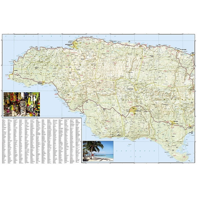 National Geographic Adventure Map Jamaica Map, Book 3116