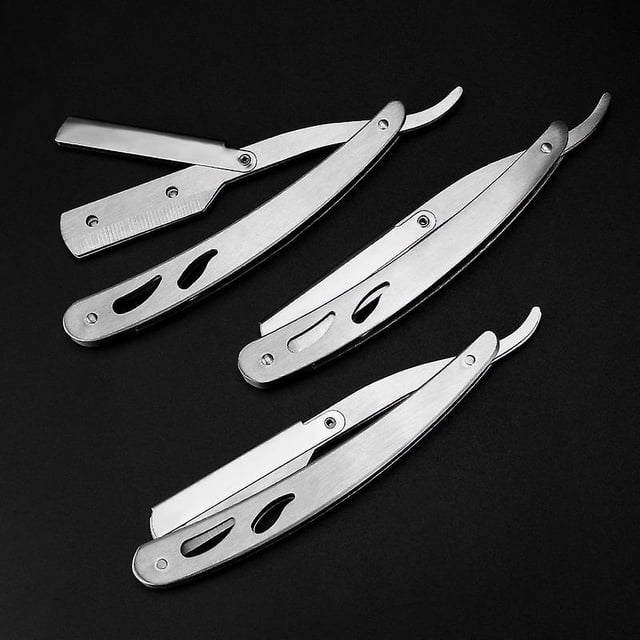 Navajas de afeitar de corte Navaja de afeitar recta profesional de acero inoxidable de un solo filo Navaja de afeitar de barbero para hombres - Navaja de afeitar tradicional reutilizable