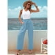 thumbnail image 4 of Pantalones de Salón Anchos para Mujer, Color Azul , Talla XL, 4 of 8