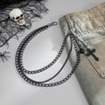 thumbnail image 2 of Pants Chain for Women Men Silver Pearl Cross Link Wallet Chain Layered Jeans Body Jewelry Biker Hip Hop Punk Jewelry, 2 of 6