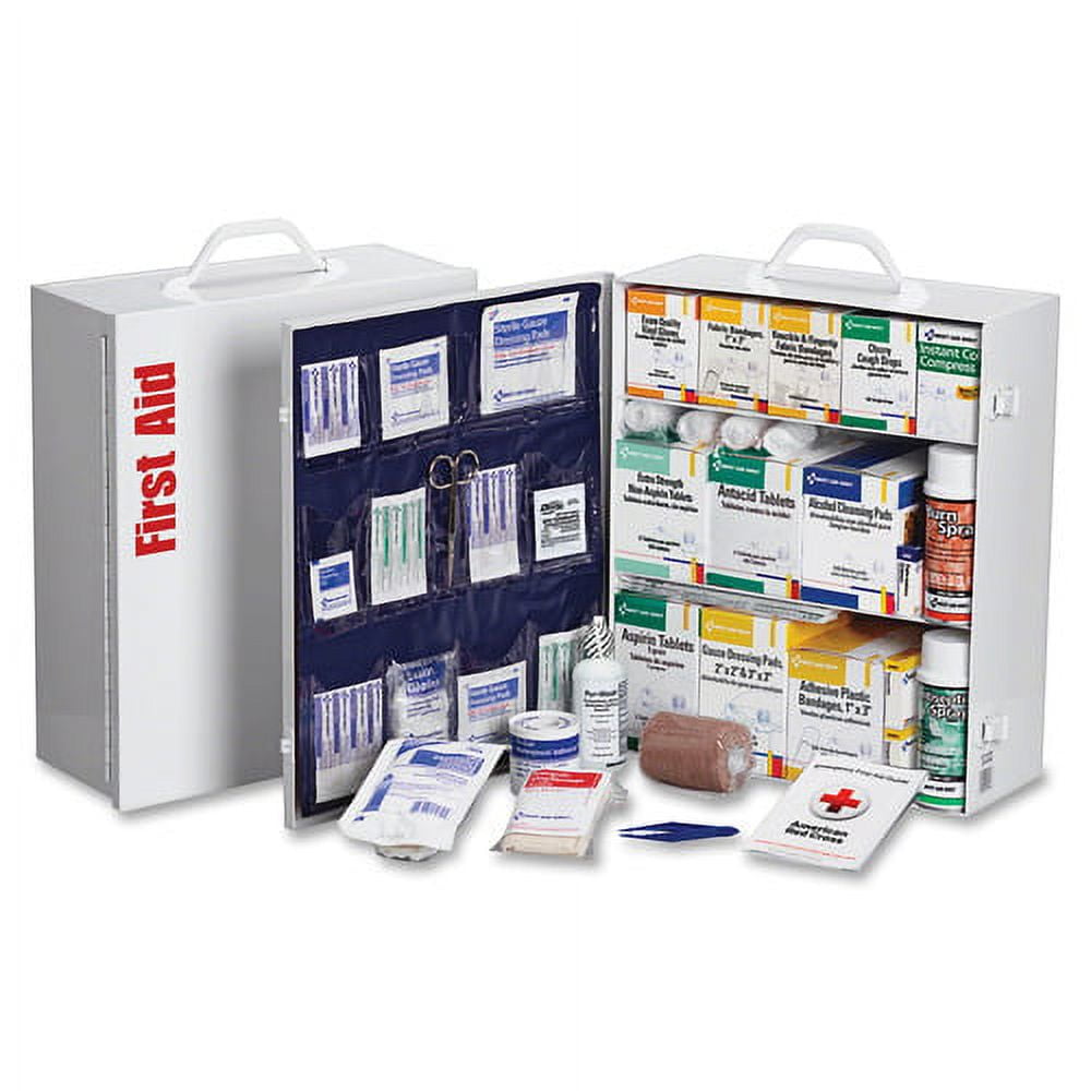 First Aid Only 3-shelf 100-person First Aid Kit 1092 x Piece(s) For 100 x Individual(s) - 16.5" Height x 15" Width x 5.5" Depth - Metal Case - 1 Each