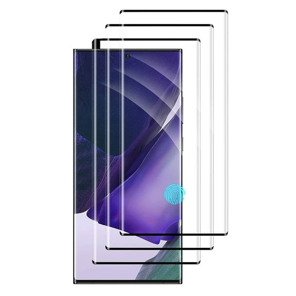 3 Pack Screen Protector for Galaxy Note 20 Ultra - Tempered Glass (Fingerprint Unlock) 3D Curved Edge Full Cover HD Clear For Samsung Galaxy Note 20 Ultra