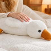 Plush Duck Pillow, Super Soft 27.6 inch White Lying Stuffed Animal, 1 Pack Large Cute Plush Doll, Ideal Cuddly Gift for Kids Girls for Birthday Bedroom Sofa Nap Time Decor