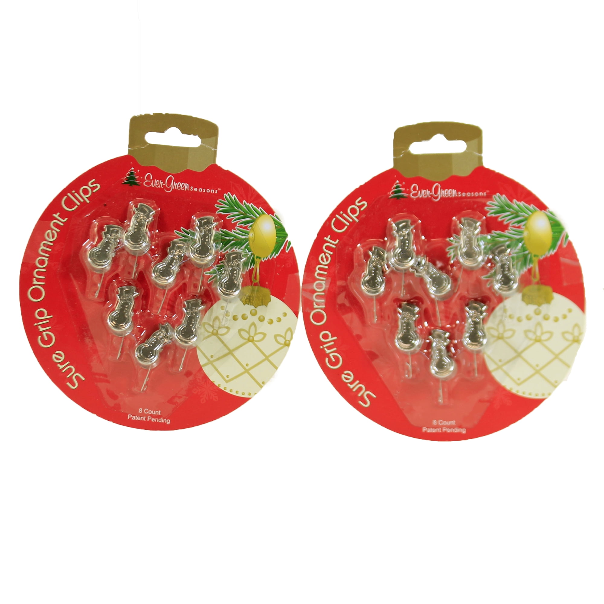 Christmas Christmas Ornament Clips Set/16 Ornament Hanger Grip Silver