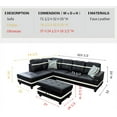 thumbnail image 3 of PonLiving Furniture Pappas 103.5'' Sleeper Sectional with Storage Ottoman, Right & Left Hand Facing, Leather Upholstered, 3 of 4