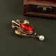 thumbnail image 4 of Elegante grúa Rhinestone perla decorativa ramillete camisa broche alfileres joyería Yuyangstore Broche, 4 of 8