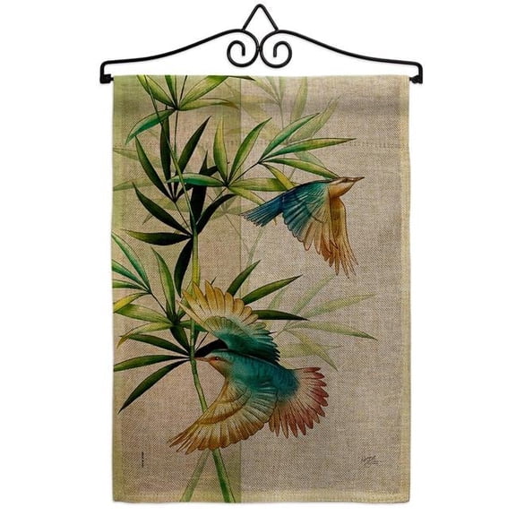 Breeze Decor GS120265-DB-02 Asian Blossom Birds Animals Bird 13 x 18.5. in. Double-Sided Decorative Vertical House Garden Flag Set for Decoration Banner Yard Gift