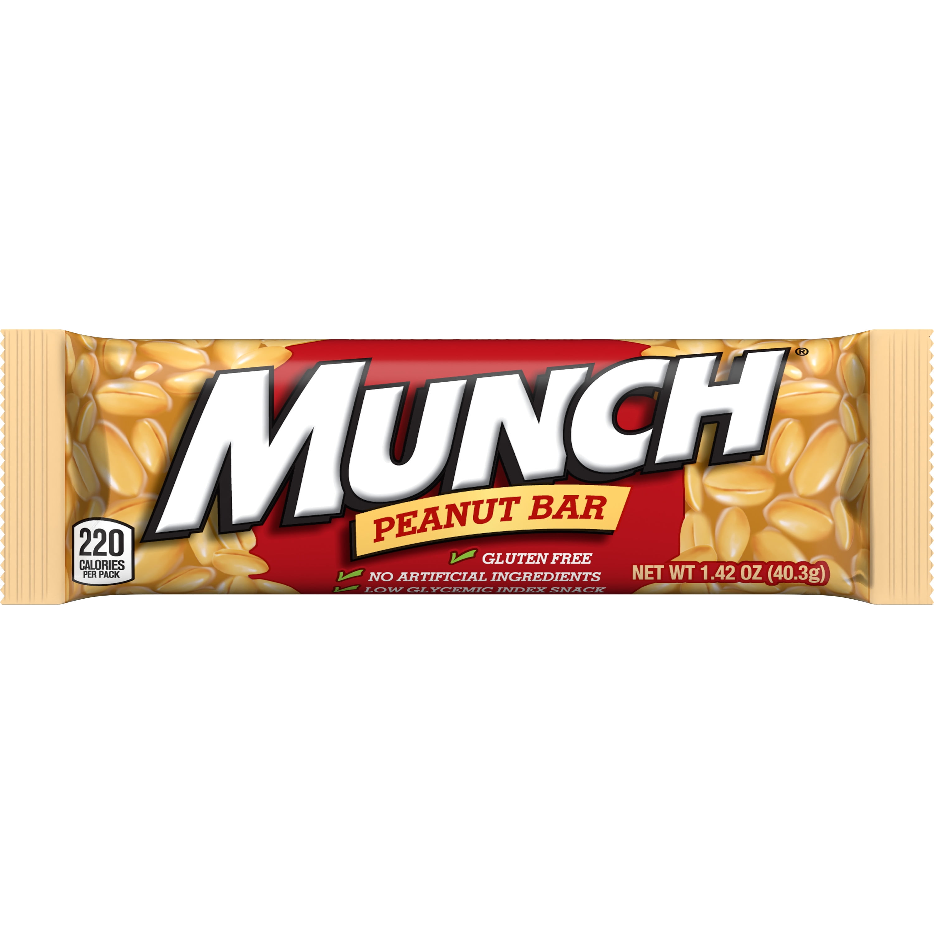 (2 pack) Munch Peanut Gluten Free Candy Bar, Full Size - 1.42 oz