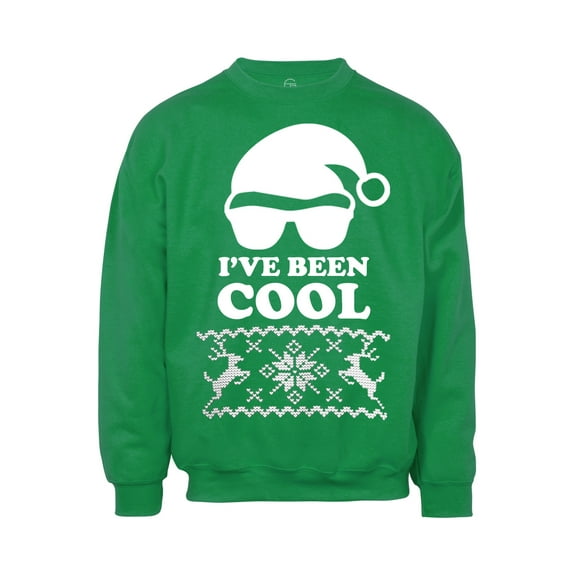 Mens I've Been Cool Ugly Christmas Ugly Sweatshirt - Green - Large