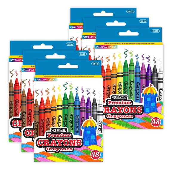 BAZIC Products Premium Crayons 48/Pack 6 Packs (BAZ2510-6)