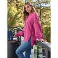 thumbnail image 4 of Womens Oversized Sweatshirts Hoodies Crewneck Shirts Fall Outfits Teen Girls Y2k Winter Clothes Rose Red XL, 4 of 5