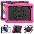 thumbnail image 5 of Galaxy Tab A8 (10.5") Case (SM-X200) - TECH CIRCLE [3-in-1 Case] Shockproof Rugged Case with [Rotating Kickstand & Handle] Protective Kids Case for Samsung Galaxy Tab A8 10.5-Inch 2022 Release, Rose, 5 of 10