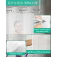 thumbnail image 4 of No Hook Shower Curtains with Snap in Liner, Spring Flowers Waterproof Fabric Shower Curtain, Purple Botanical Floral Wooden Grain Double Layers & See-Through Top Window Bathroom Curtains 66''x72'', 4 of 6