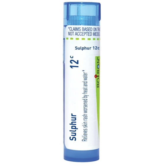 Boiron Sulphur 12C, Homeopathic Medicine for Skin Rash Worsened By Heat And Water, 80 Pellets